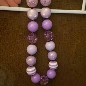 Bubblegum necklace kids jewelry boutique handmade Berry purple